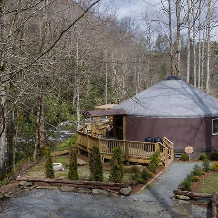 Tranquil Haven Luxy Yurt - Creekside Glamping With Private Hot Tub Villa Topton Exteriör bild